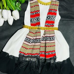 فستان ابيض مع شال احمر بناتي (2-10)