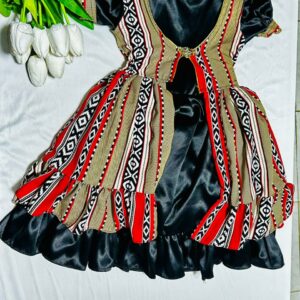 فستان بناتي اسود منقوش(2-10)