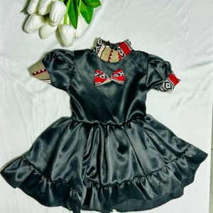 فستان بناتي اسود مع فيونكة (2-10)